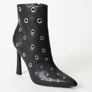 Black Eyelet Ankle Boots